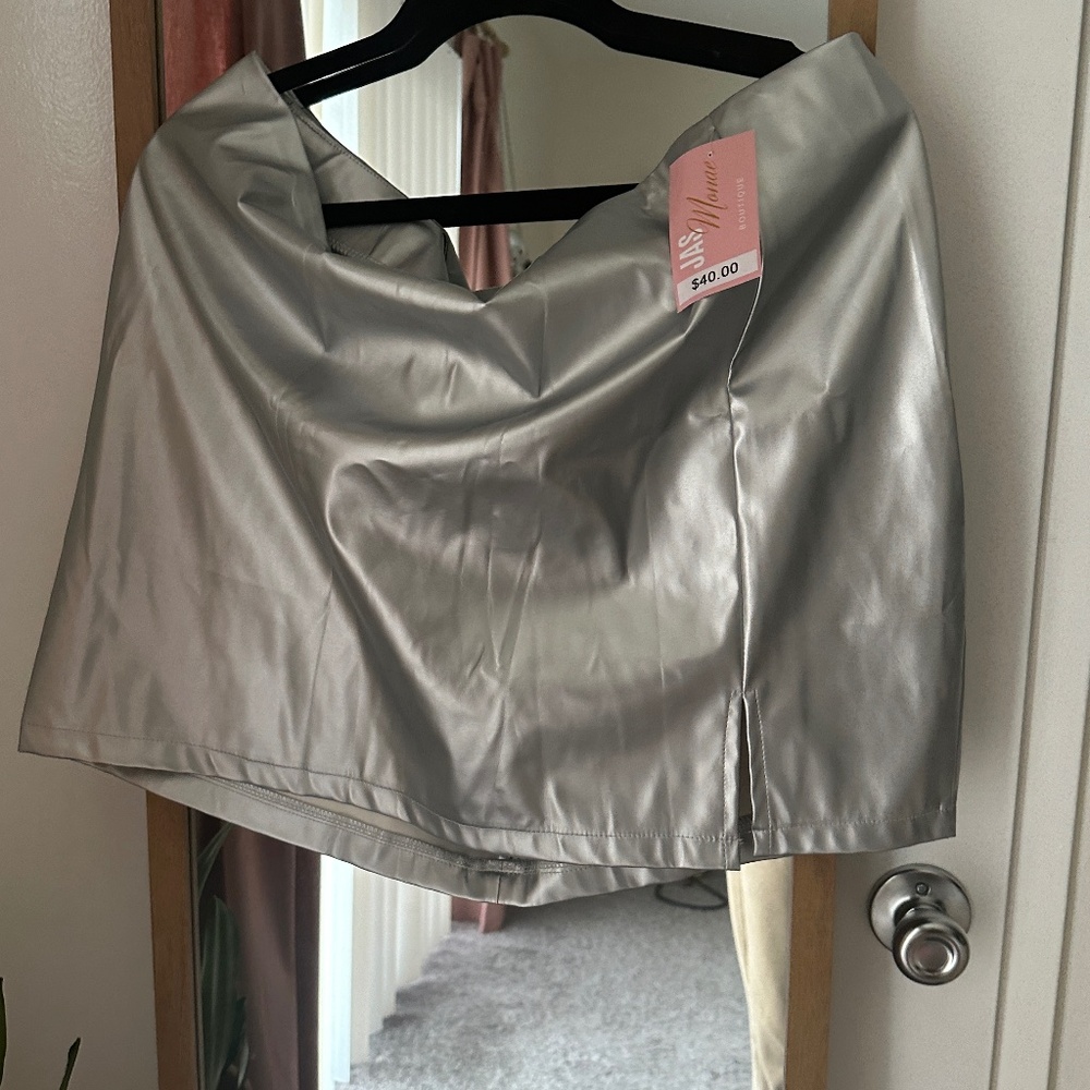 Chrome Metallic Mini Skirt